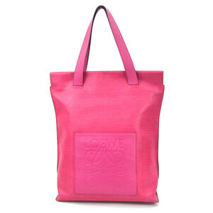 LOEWE Anagram Shopper Tote Leather Bag Magenta